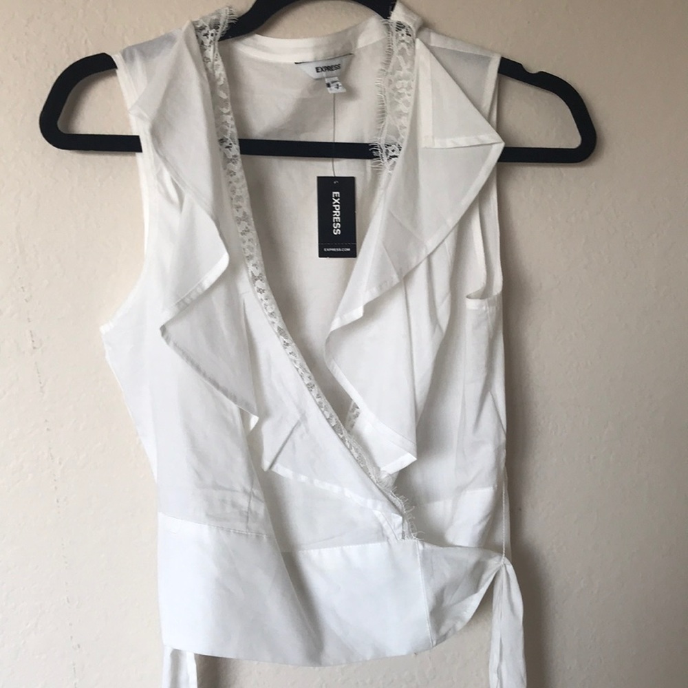 White wrap blouse